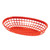 Winco POB-R 10 1/4" x 6 3/4" Red Plastic Oval Fast Food Basket - 366R