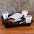 GET Enterprises FT-20-BR 14" x 18" Brown Fast Food Tray with Cup Holders - FT20-BR