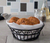 American Metalcraft BLSB80 8" Round Wrought Iron Bread Basket w/Scroll Design