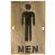 Tablecraft 465635 6" x 4" Bronze Men Sign - SIGN465635