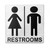 Tablecraft 5" x 5" Stainless Steel Restrooms Sign - B12