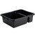 Tablecraft 1547B Black 22" x 15" x 7" Heavy Duty Polyethylene Plastic Divided Bus Tub, Bus Box - BUS2C-BL