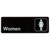 Winco SGN-312 9" x 3" Black and White Women Sign