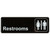 Winco SGN-313 9" x 3" Black and White Restrooms Sign