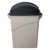 Winco PTCL-23K Swing Dome Wall Hugger / Slim Jim Trash Can Lid - Black