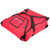 San Jamar PB20-6 20" x 18" x 6" Insulated Red Nylon Pizza Delivery Bag
