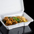 Dart Solo 205HT1 9" x 6" x 3" White Foam Take Out Container with Perforated Hinged Lid - 200/Case