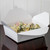 Bio-Pak 03BPWHITEM 8" x 6" x 2 1/2" White Microwavable Paper #3 Take-Out Container