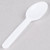 3" Lightweight White Polypropylene Taster Spoon
