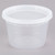 16 oz. Microwavable Translucent Plastic Deli Container with Lid 