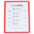 Winco PMCT-9R 8 1/2" x 11" Three Pocket Clear Fold Over Menu Cover - Red