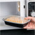 28 oz. Black 8" x 6" x 1 1/2" Rectangular Microwavable Container with Lid - PL28RCB - Imported - Case of 150