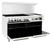Atosa AGR-6B24GR 60" Gas Range with (6) Open Burners and 24" Right Side Griddle, (2) 26 1/2" Ovens