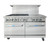 Atosa AGR-6B24GR 60" Gas Range with (6) Open Burners and 24" Right Side Griddle, (2) 26 1/2" Ovens