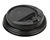 Black Hot Paper Cup Travel Lid with Hinged Tab for 10-20 oz. Standard Cups  - 1000/Case