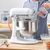 KitchenAid KSMC895WH White 8 Qt. Bowl Lift Countertop Mixer with Guard & Standard Accessories - 120V, 1 3/10 hp