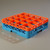 Carlisle OptiClean RG16-1C 16 Compartment Glass Rack with 1 Color-Coded Extender - Orange / Carlisle Blue