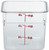 Cambro 6SFSCW135 6 qt. Clear Square Polycarbonate Food Storage Container with Winter Rose Gradations - 6SFSCW