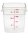  Cambro 18SFSCW135 18 qt. Clear Square Polycarbonate Food Storage Container with Winter Rose Gradations - 18SFSCW