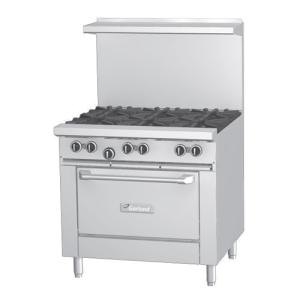 Commercial Gas Restaurant Range with Oven Base