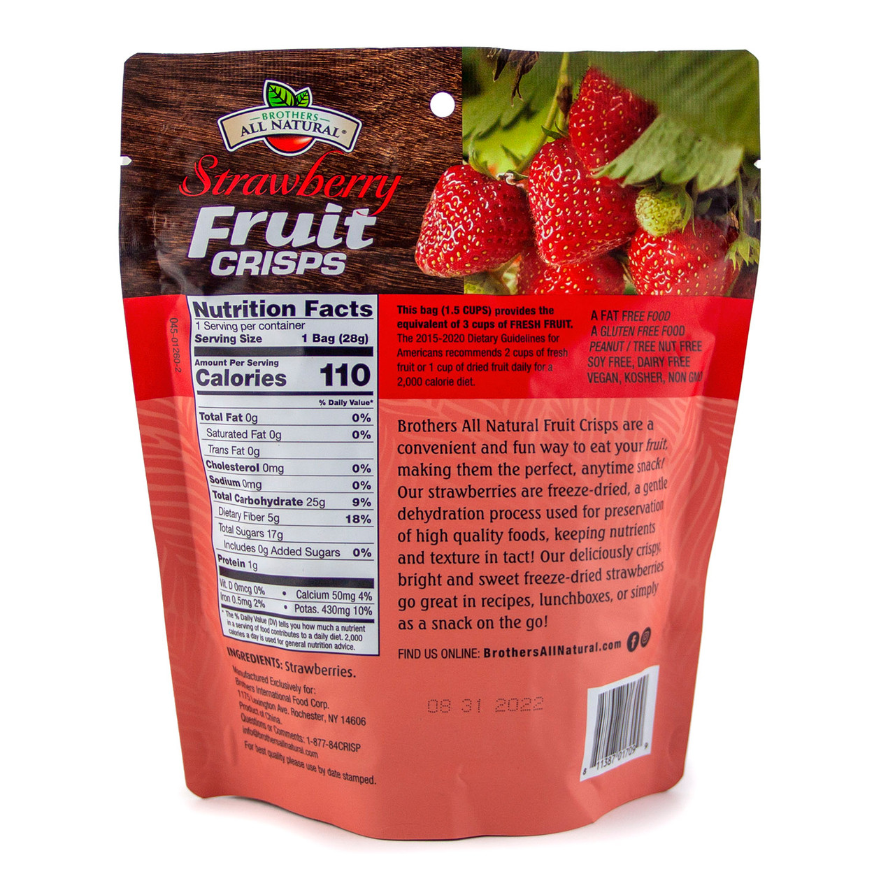Freeze Dried Strawberries Nutrition Facts