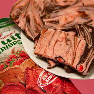 Swirled Chocolate Strawberry Bark