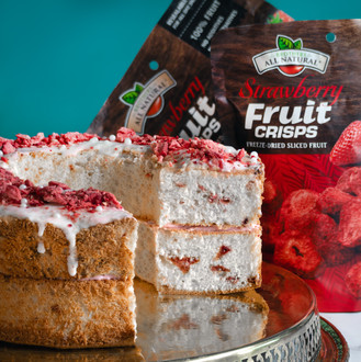 Angel Food Cake with Freeze-Dried Strawberries