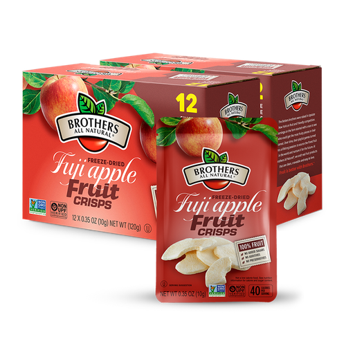 Freeze dried apple from Brothers All Natural, the original freeze dried fruit crisp. Experience the unmistakable crunch of Fuji Apple.