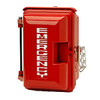 Cast aluminum weatherproof enclosure with EMERGENCY on door red 331-005-R