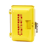 Cast Aluminum Weatherproof Enclosure with EMERGENCY on Door Yellow 331-005-Y