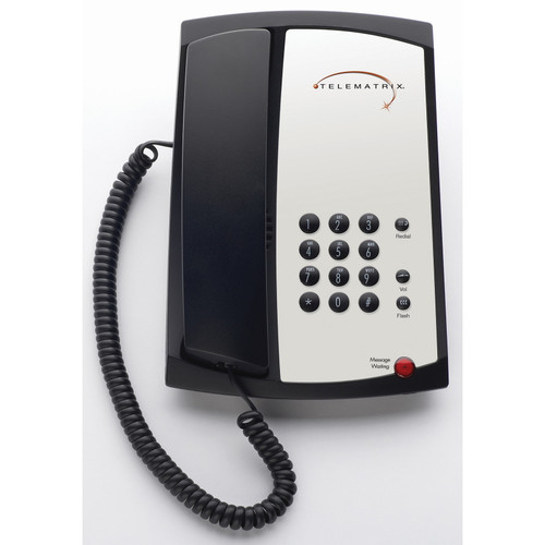 Telematrix 3100MWB Single Line Guest Room Phone Black 310391
