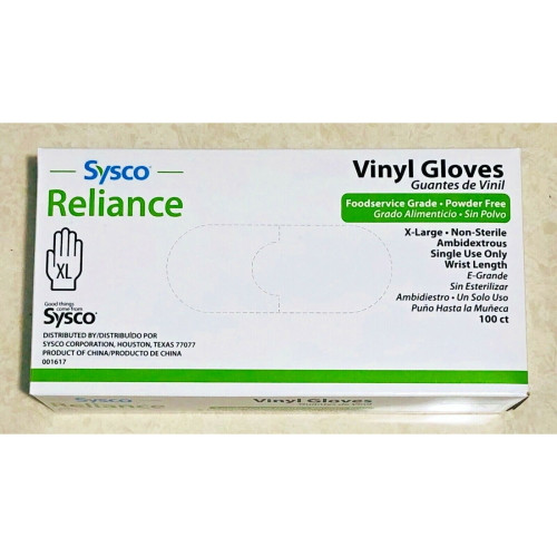 Vinyl Disposable Gloves Non-Powdered 100/Box Extra Large Latex Free