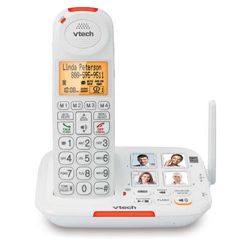 VTECH SN5127 Amplified Cordless Phone with Answering System Big Buttons Extra-Loud Ringer & Smart Call Blocker