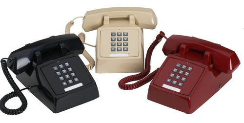 Traditional 2500 Style Desk Telephone for Business, Hotel Hospitality Ash, Red, Black