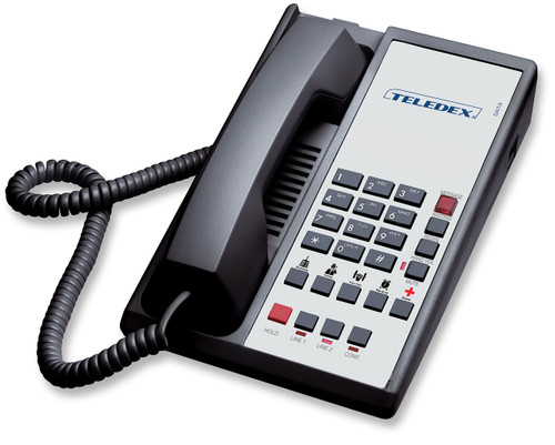 Teledex Diamond L2-5E 2 Line Guest Room Telephone Black DIA671591