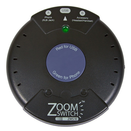 ZMS10-C ZoomSwitch USB Headset Switch Use Your Phone Headset on Your Computer