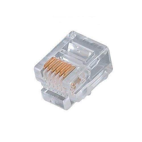 300-166 Modular Line Cord Plug 6P6C for Solid Cable