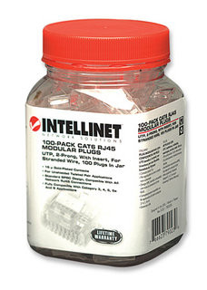 Category 6 Modular 2 Prong Plug RJ45 8P8C with Insert 100