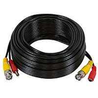 50' CCTV Video and Power Cable BNC 2.1mm 