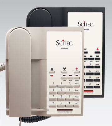 Scitec Aegis-3S-09 Single Line Speakerphone Hotel Phone 3 Button Black 98032