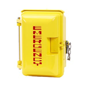 Cast Aluminum Weatherproof Enclosure with EMERGENCY on Door Yellow 331-005-Y