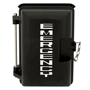 Cast Aluminum Weatherproof Enclosure with EMERGENCY on Door Black 331-005-B-EMER