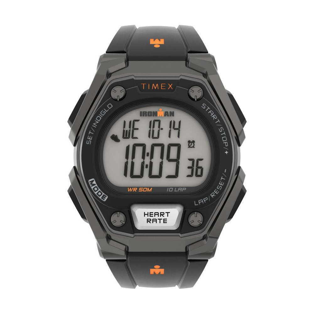 Timex Ironman Classic 10+ 43mm Resin Strap Heart Rate Watch
