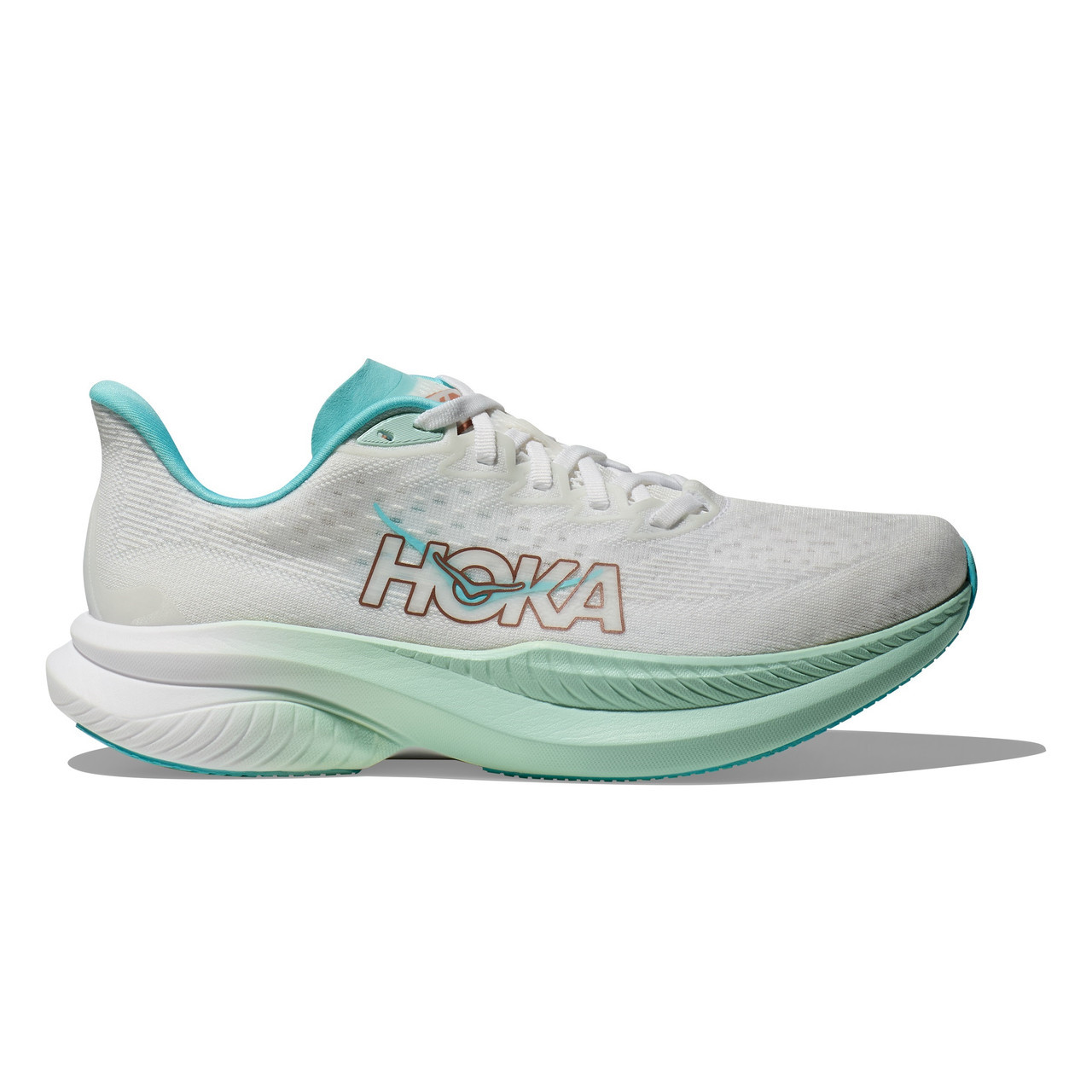 Hoka One Mach 6 Men\'s Running Shoes Size 12D White & Mint Green New Hoka One One Mach 6 Men main image 4