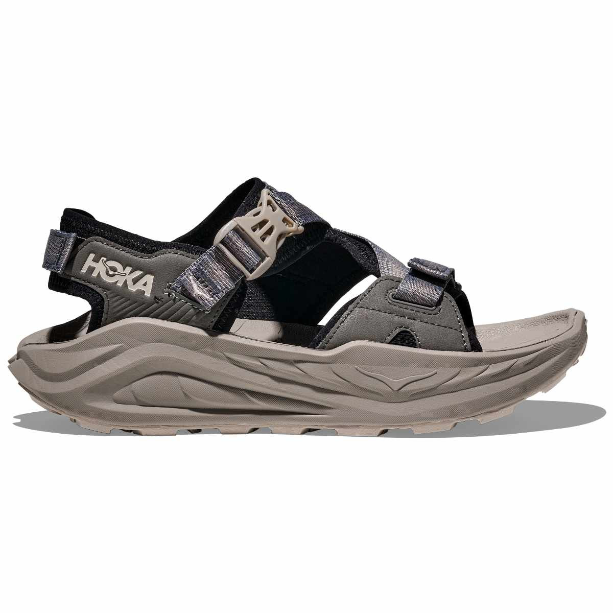Hoka Infiniti Hike Black TC Men’s Hiking Strap Sandals with Dark Grey Accents HOKA Infini Hike TC Hiking Strap Sandal Men main image 4