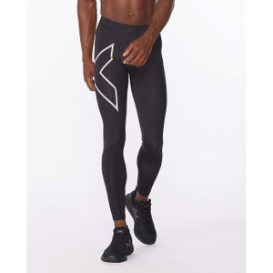 2XU Stretch Black Silver Mens Ignition Shield Compression Tights