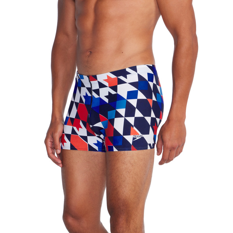 Speedo Men's Cafe Check Beachstar Square Leg Swimsuit