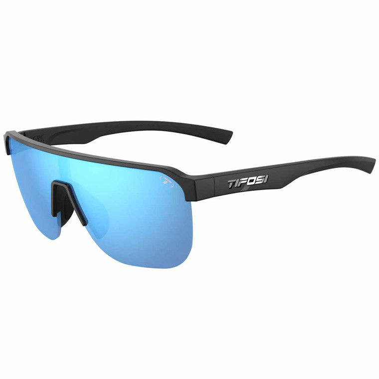 Gloss Black - Smoke Tint Bright Blue Mirror Lens