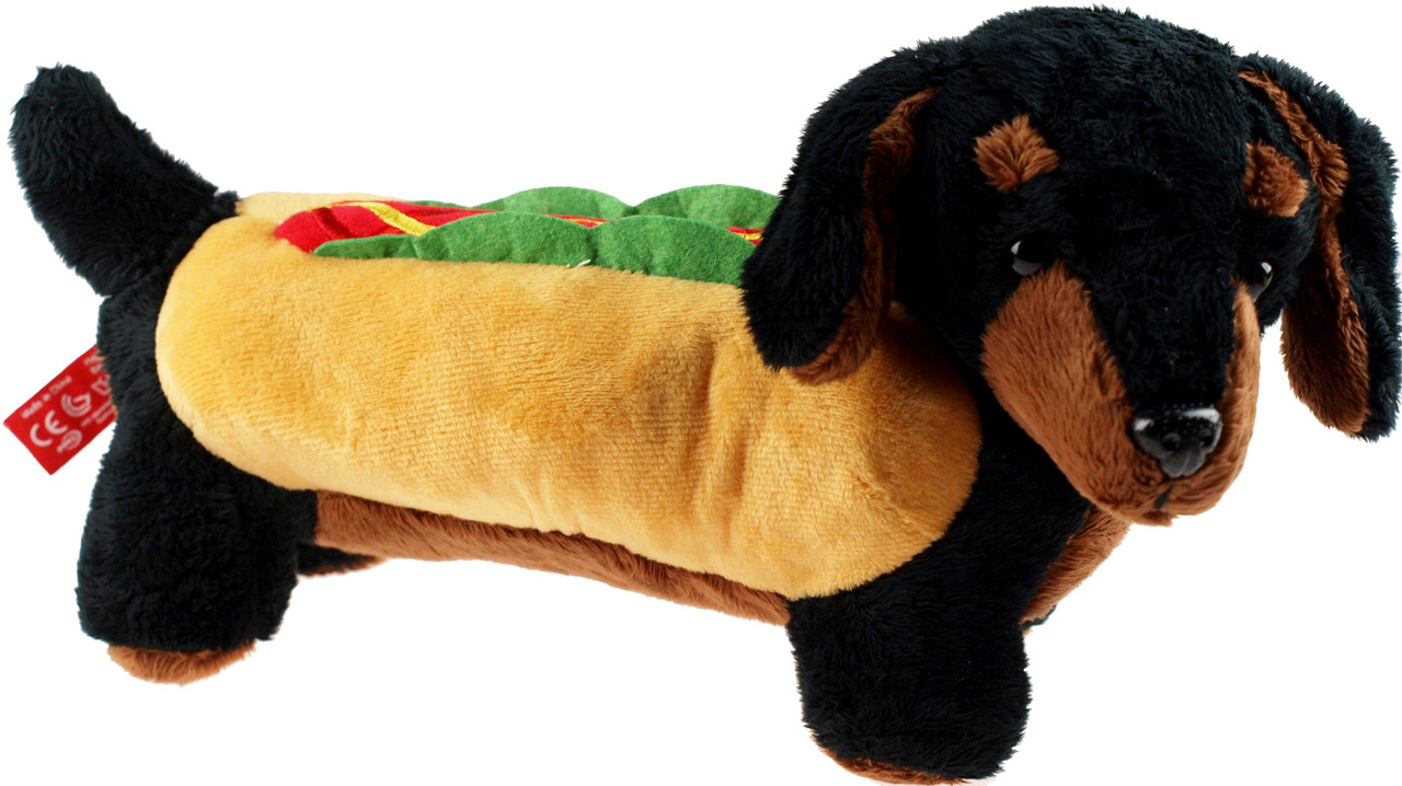 Soft 28cm Dachshund Sausage Dog Plush Cuddly Toy Hot Dog Blue