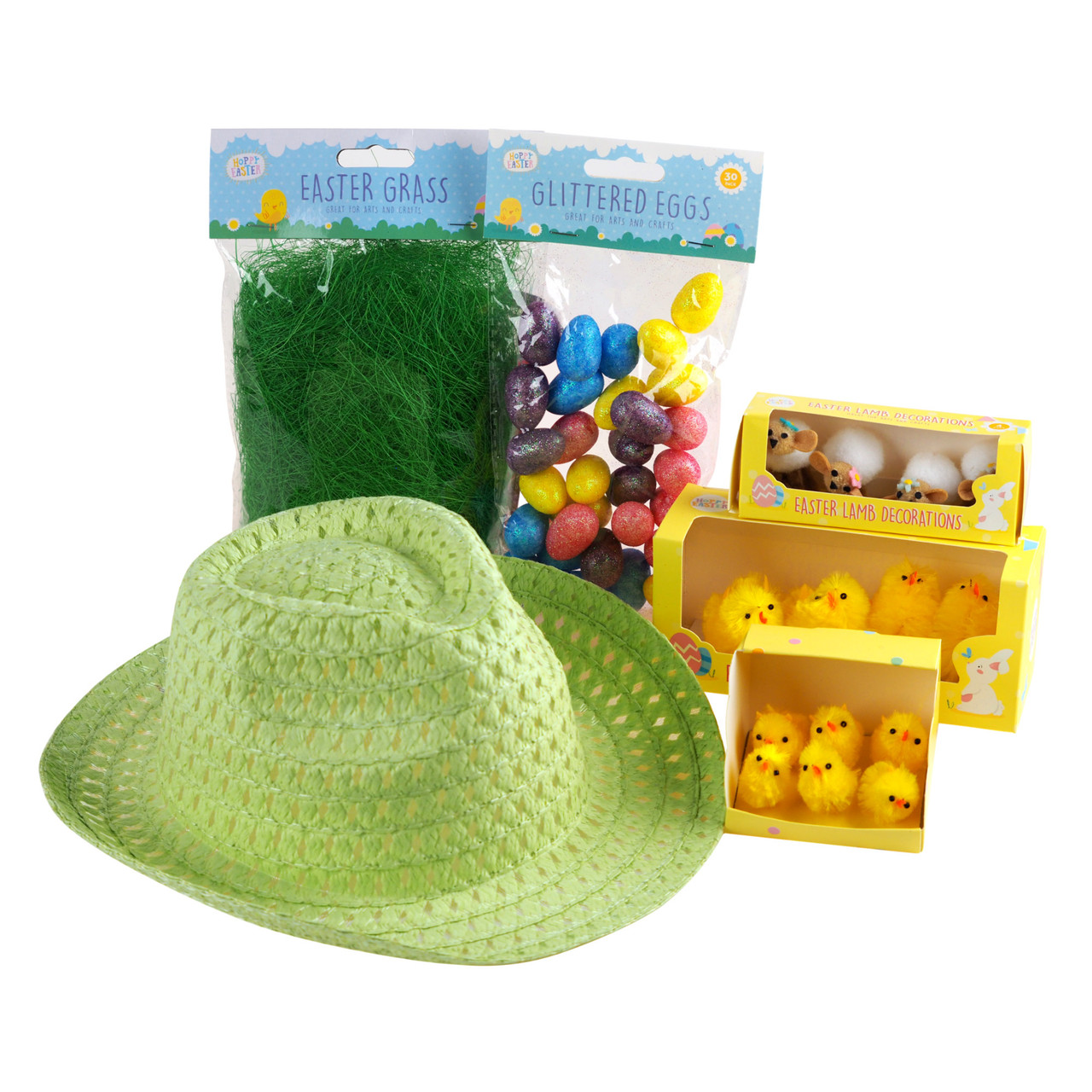 Make Your Own Easter Bonnet Cowboy Hat Complete Kit Chicks, Eggs